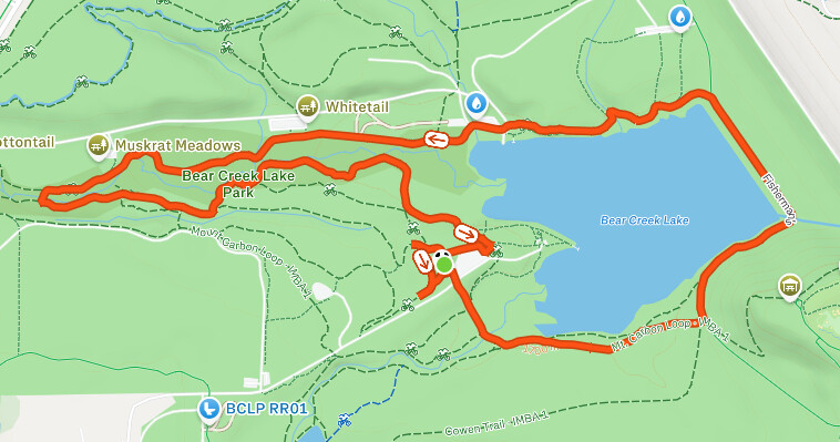 Map of the Bear Creek Lake Park course